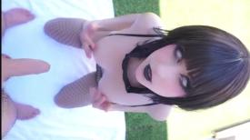 Novinha com cosplay de Hinata transndo